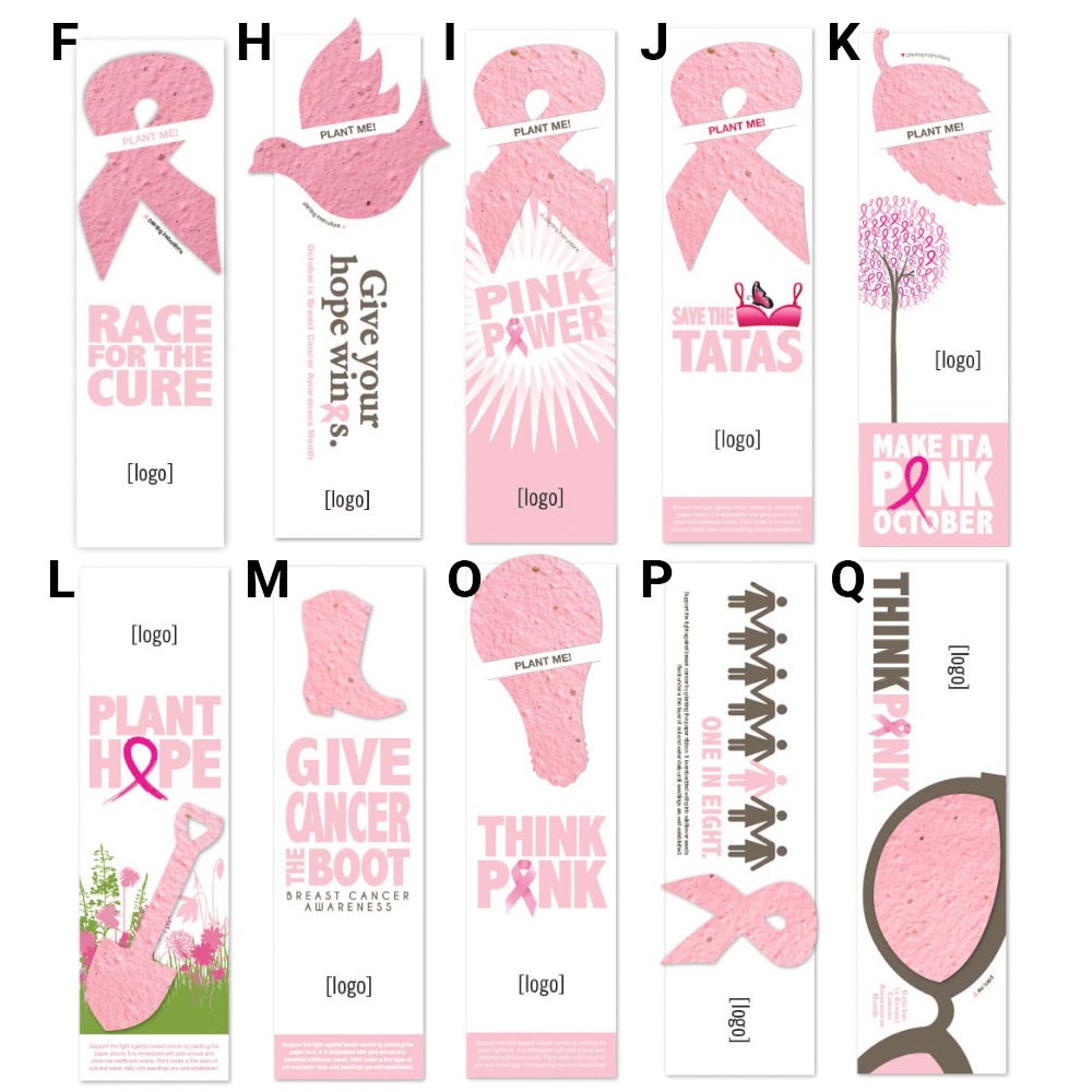 Breast Cancer Awareness Bookmark w/ Seeded Plantable Shape - Standard ...